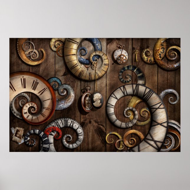 Affiche Steampunk - Horloge - Time Machine (Devant)