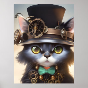 Affiche Steampunk Kitten