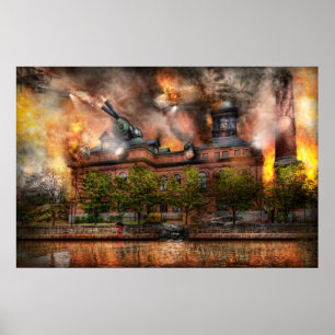 Affiche Steampunk - La guerre a commencé