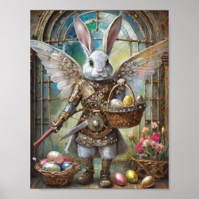 Affiche Steampunk Lapin de Pâques Guerrier Angel (Devant)