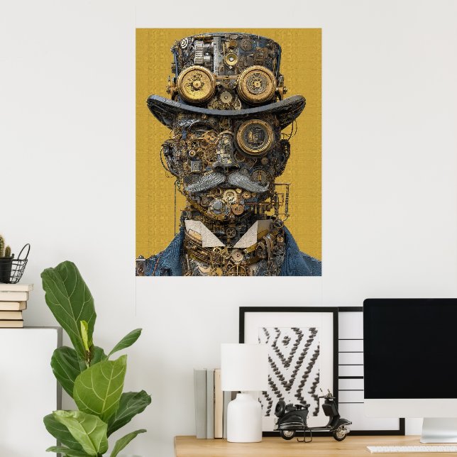 Affiche Steampunk Mechanical Gentleman (Bureau à domicile)