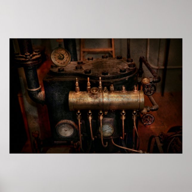 Affiche Steampunk - Plomberie - La matrice de valve (Devant)