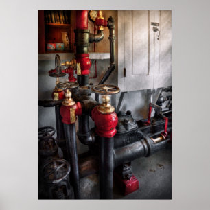Affiche Steampunk - Plomberie - Tourner la valve