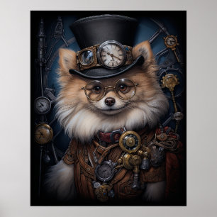 AFFICHE STEAMPUNK POMERANIAN