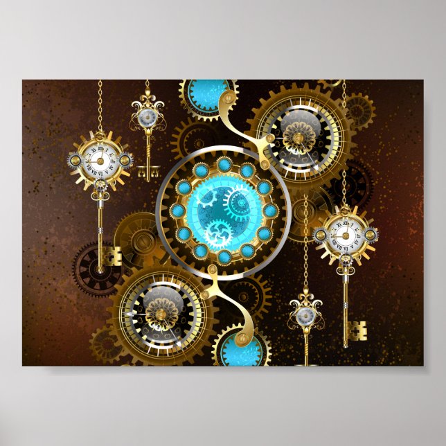 Affiche Steampunk Rusty Background (Devant)