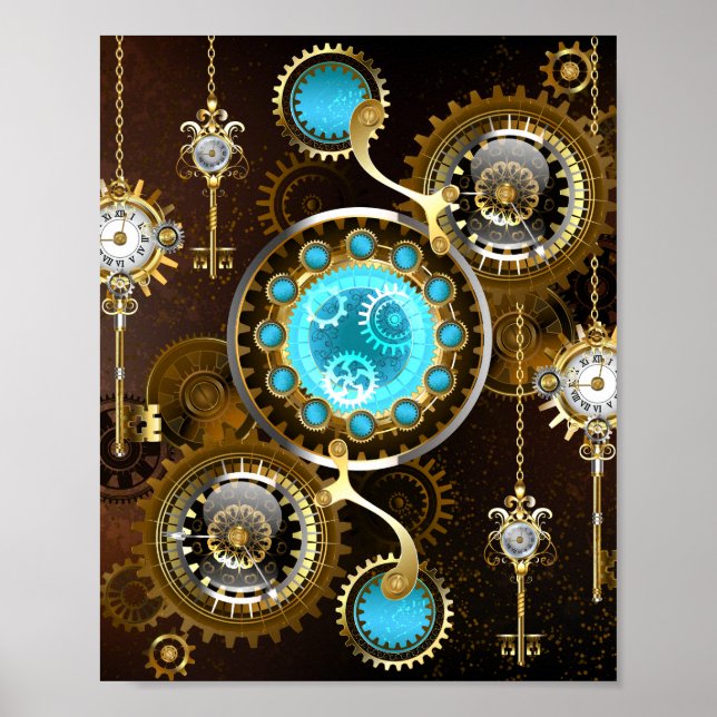 Affiche Steampunk Rusty Background (Devant)