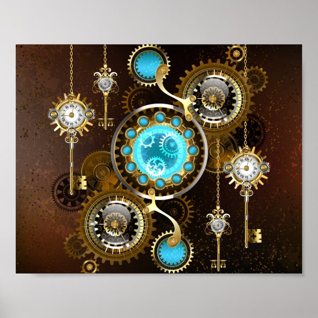 Affiche Steampunk Rusty Background (Devant)