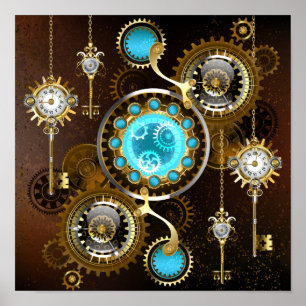 Affiche Steampunk Rusty Background