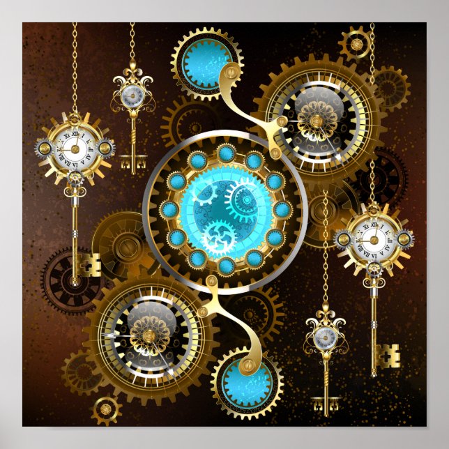 Affiche Steampunk Rusty Background (Devant)