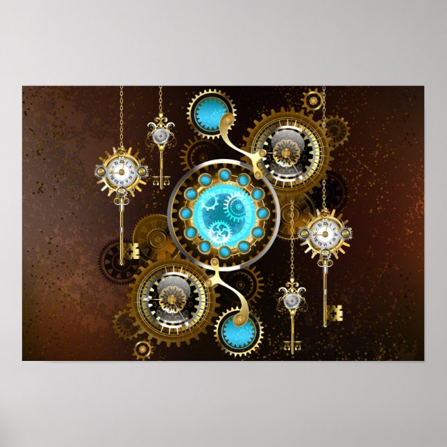 Affiche Steampunk Rusty Background (Devant)
