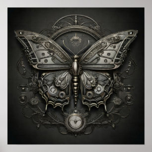 Affiche Steampunk Serenity - Art numérique papillon