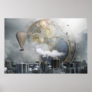 Affiche Steampunk Skyline