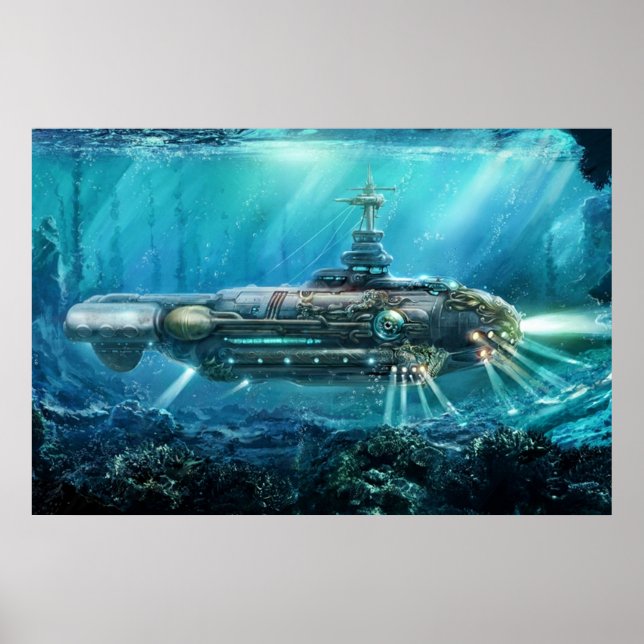 Affiche Steampunk Submarine (Devant)