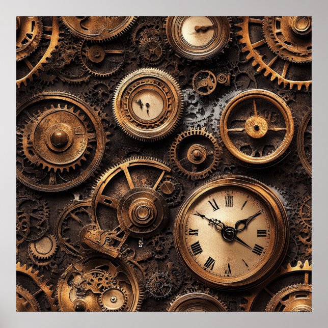 Affiche Steampunk Vintage (Devant)