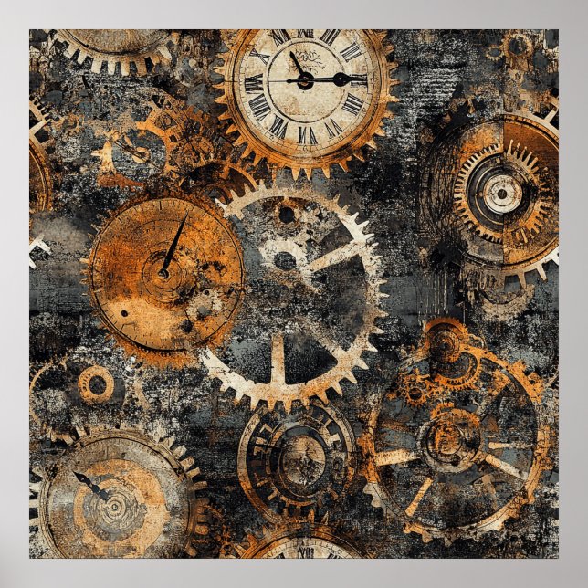 Affiche Steampunk Vintage (Devant)