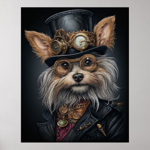 AFFICHE STEAMPUNK YORKSHIRE TERRIER