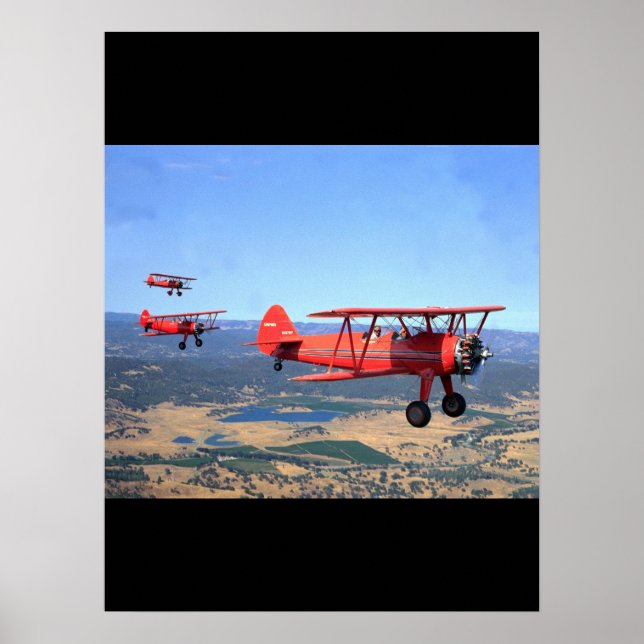 Affiche Stearman, PT-17, 1943_Aviation classique (Devant)
