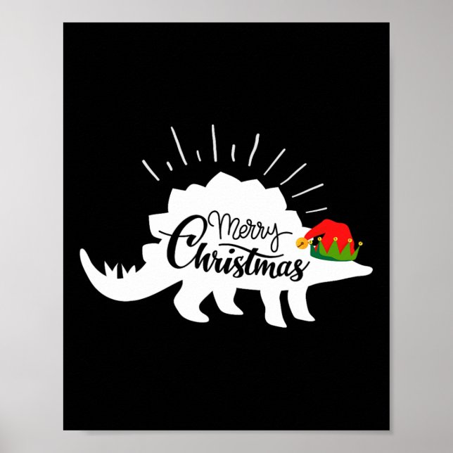 Affiche Stégosaure Joyeux Noël Drôle de Dinosaure  (Devant)