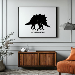 Affiche Stegosaurus Dinosaur Silhouette