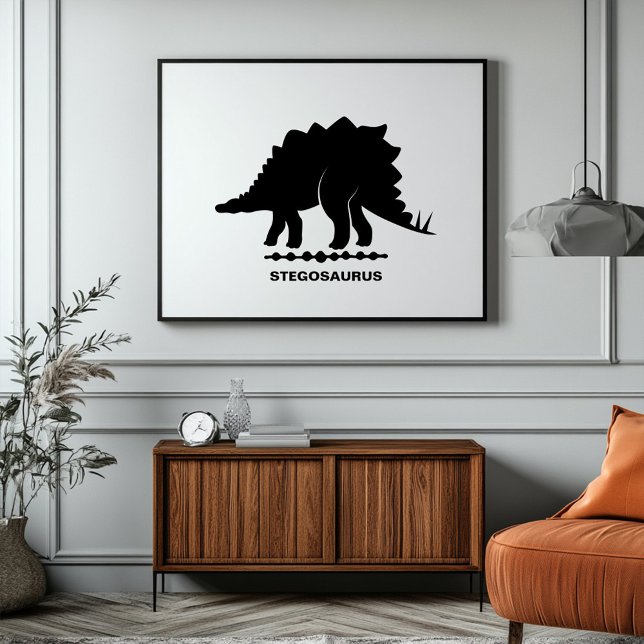 Affiche Stegosaurus Dinosaur Silhouette (Créateur téléchargé)