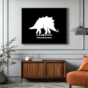 Affiche Stegosaurus Dinosaur Silhouette