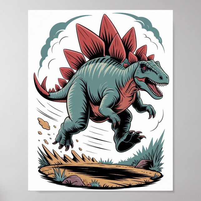 Affiche Stegosaurus en fuite (Devant)