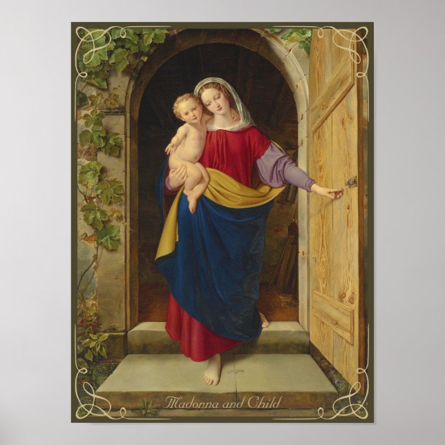 Affiche Steinbrück Madonna dans la porte de l'atelier 1833 (Devant)