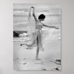 Affiche Stella, Danseur, Plage, Vintage