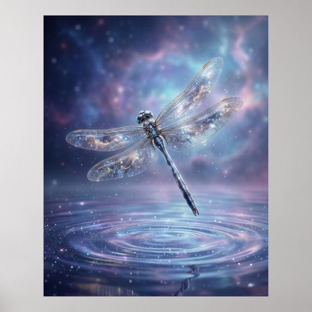 Affiche Stellar Dragonfly Cosmic Glow (Devant)