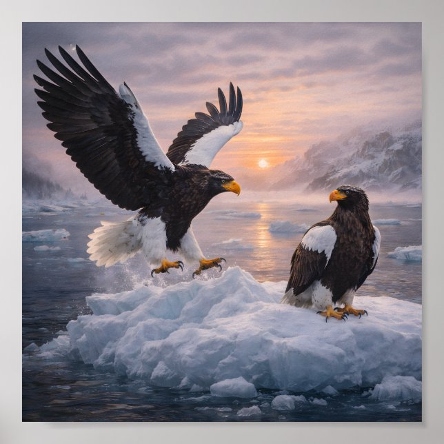 Affiche Steller’s Sea Eagle (Haliaeetus pelagicus) – (Devant)