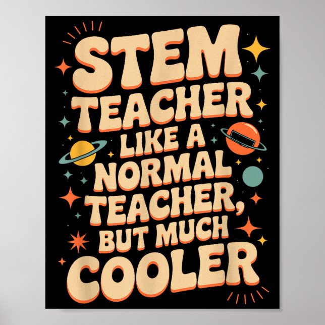 Affiche Stem Teacher Definition Funny Science Math Tech Te (Devant)