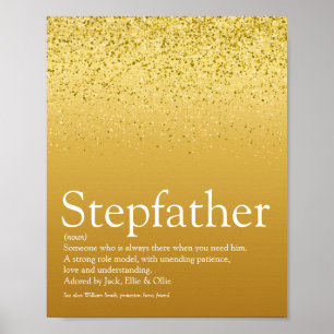Affiche Stepfather, Stepdad Definition Gold Glitter