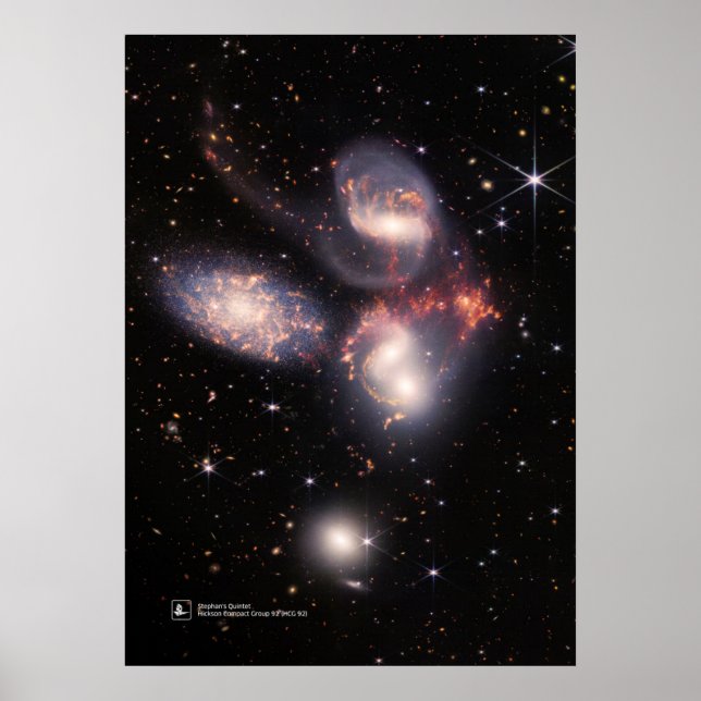 Affiche Stephan’s Quintet, Hickson Compact Group 92 (JWST) (Devant)