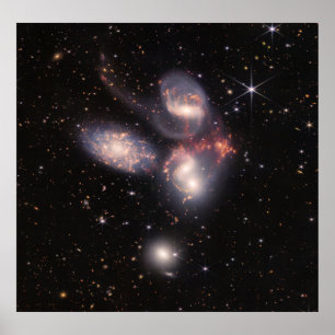 Affiche Stephan's Quintet 5 Galaxies Deep Field James Webb
