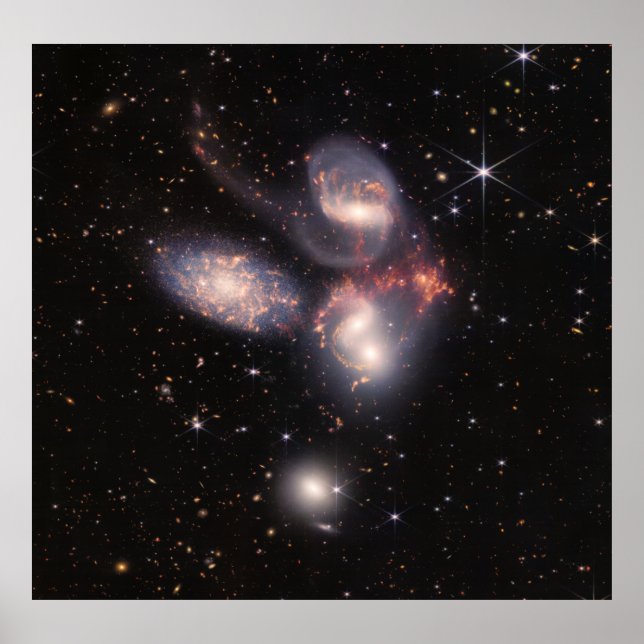 Affiche Stephan's Quintet 5 Galaxies Deep Field James Webb (Devant)