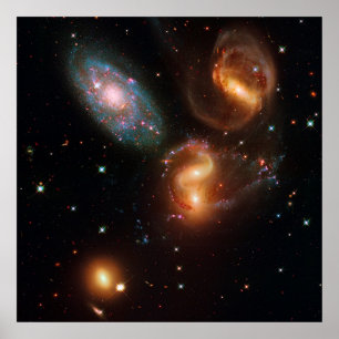 Affiche Stephans Quintet espace profond étoile galaxie clu
