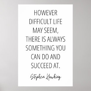 Affiche Stephen Hawking Citation Inspirationnelle