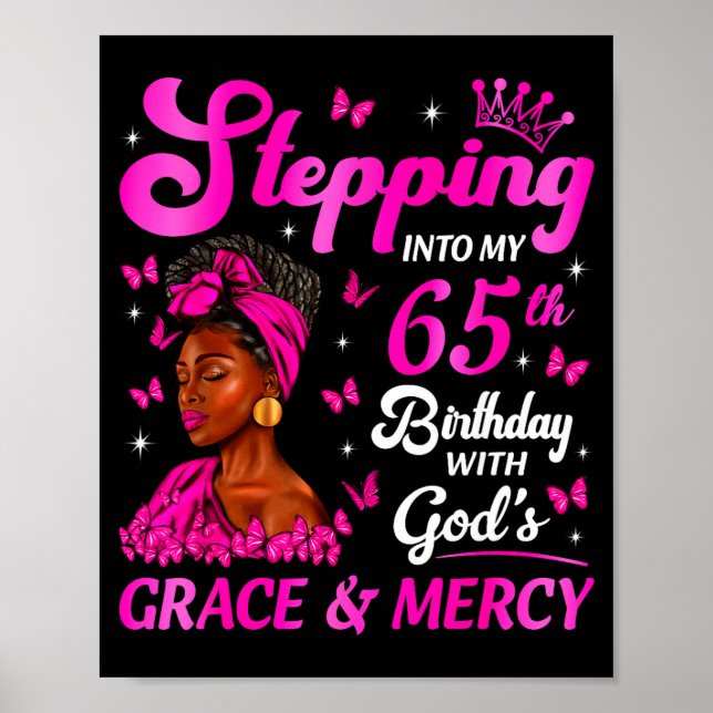 Affiche Stepng Into My 65th Birthday Christian Bday Women  (Devant)