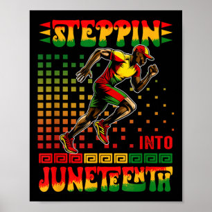 Affiche Steppin Into Junetten Fier Afro Homme Courir