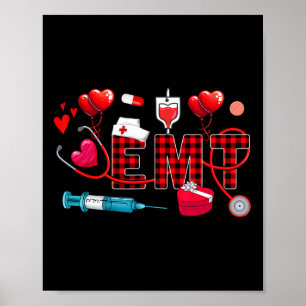 Affiche Stéthoscope de la Saint-Valentin Emt Outils d'infi