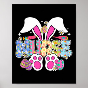 Affiche Stéthoscope de vie d'infirmière Infirmière Lapin d
