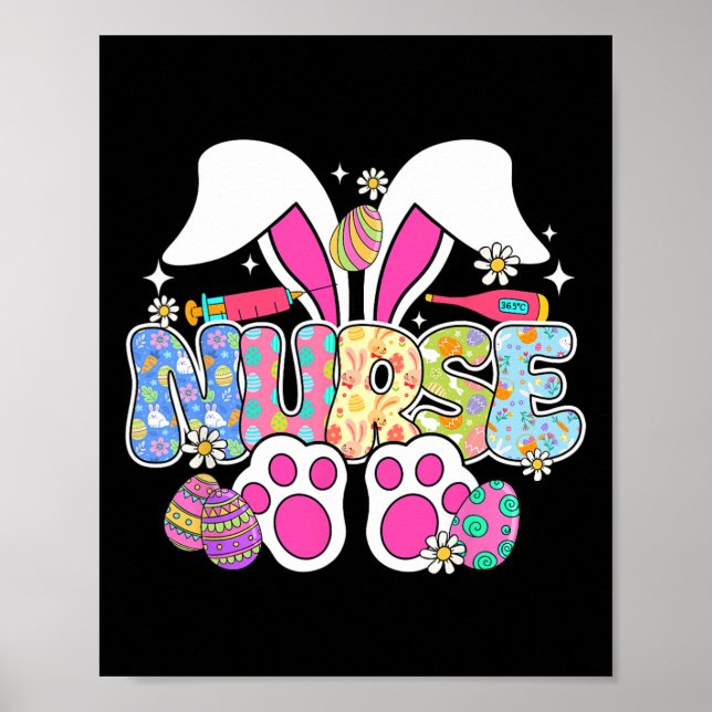 Affiche Stéthoscope de vie d'infirmière Infirmière Lapin d (Devant)