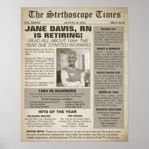 Affiche Stethoscope Times 1984 pour le parti de retraite d