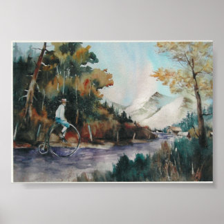 Affiche Steve se promenant dans les montagnes du Colorado.