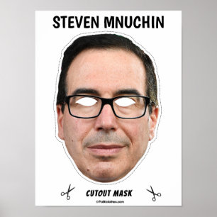 Affiche STEVEN MNUCHIN Masque Halloween