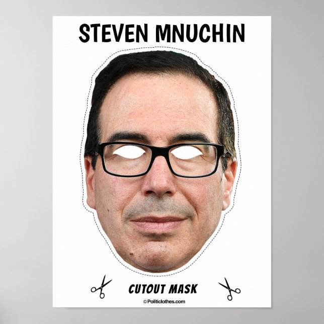 Affiche STEVEN MNUCHIN Masque Halloween (Devant)