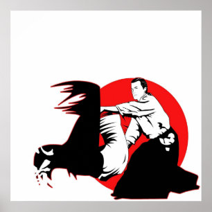 AFFICHE STEVEN SEAGAL AIKIDO MARTIAL ARTS JAPON KANJI