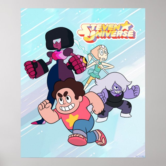 Affiche Steven Universe | Crystal Gem Group Action (Devant)