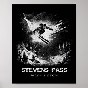 Affiche Stevens P Washington Ski Ski Skieur