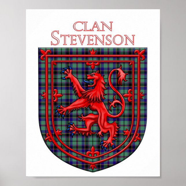 Affiche Stevenson Tartan Scottish Plaid Lion Rampant (Devant)